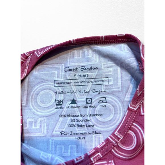 NWT Sweet Bamboo Big Kid Pajamas, Size 8 - Picture 3 of 6